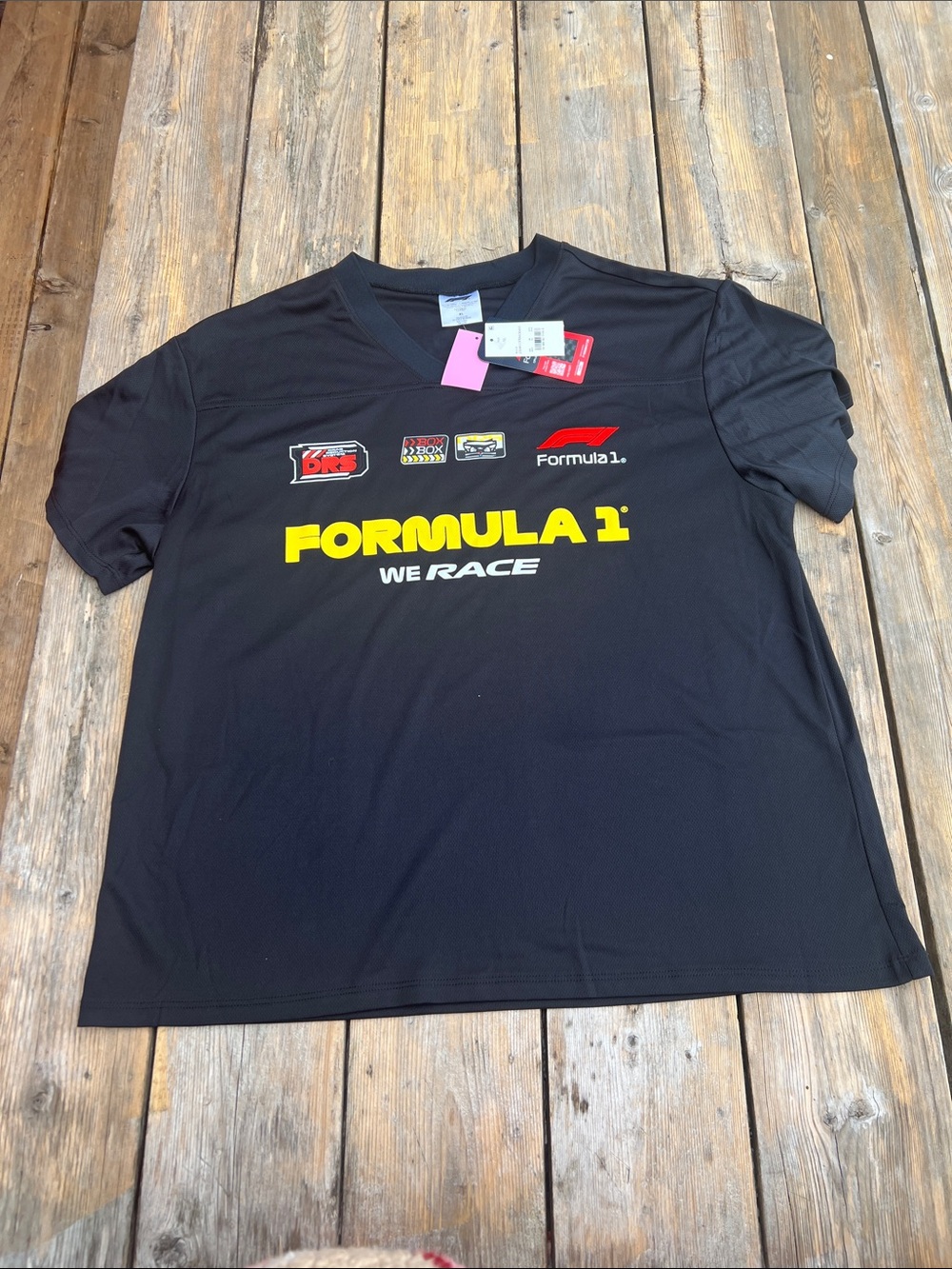 Men's Black 'WE RACE' Logo Tee